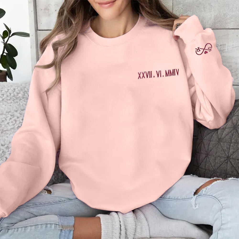 Personalised Roman Numerals and Eachother Initials into the Infinity Sign by Hoodie