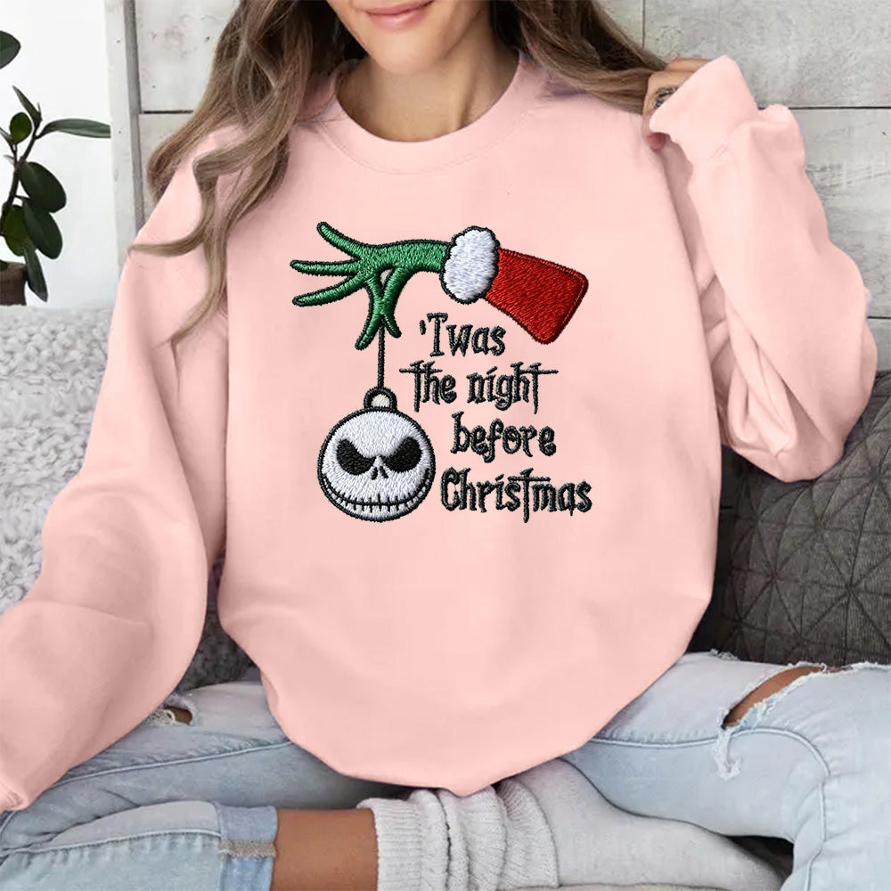 Christmas themed shirt,Christmas Embroidered Shirt,"IT Was The night before Chritsmas" shirt.