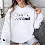 Embroidered "i love my girl/boyfriend" hoodie for couples,Personalized Couples Gifts.