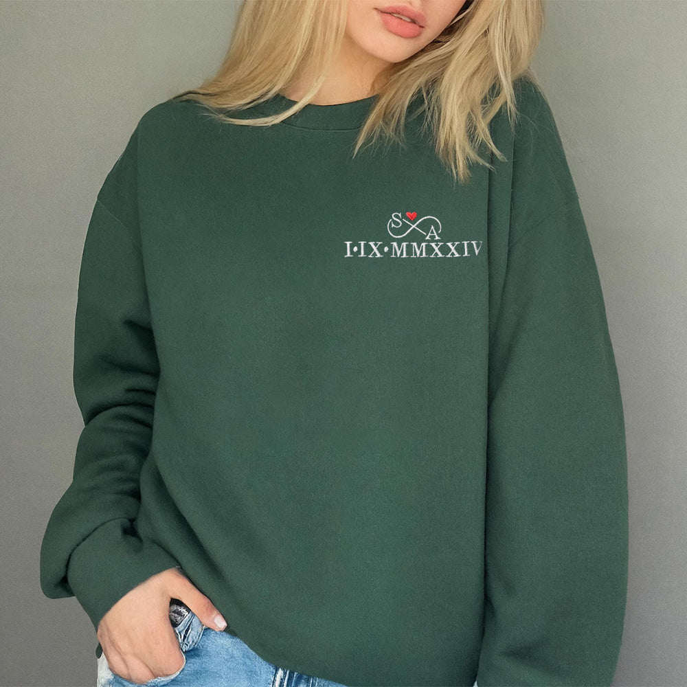 Personalised Roman Numerals and Eachothers Initials Into The Infinity Sign