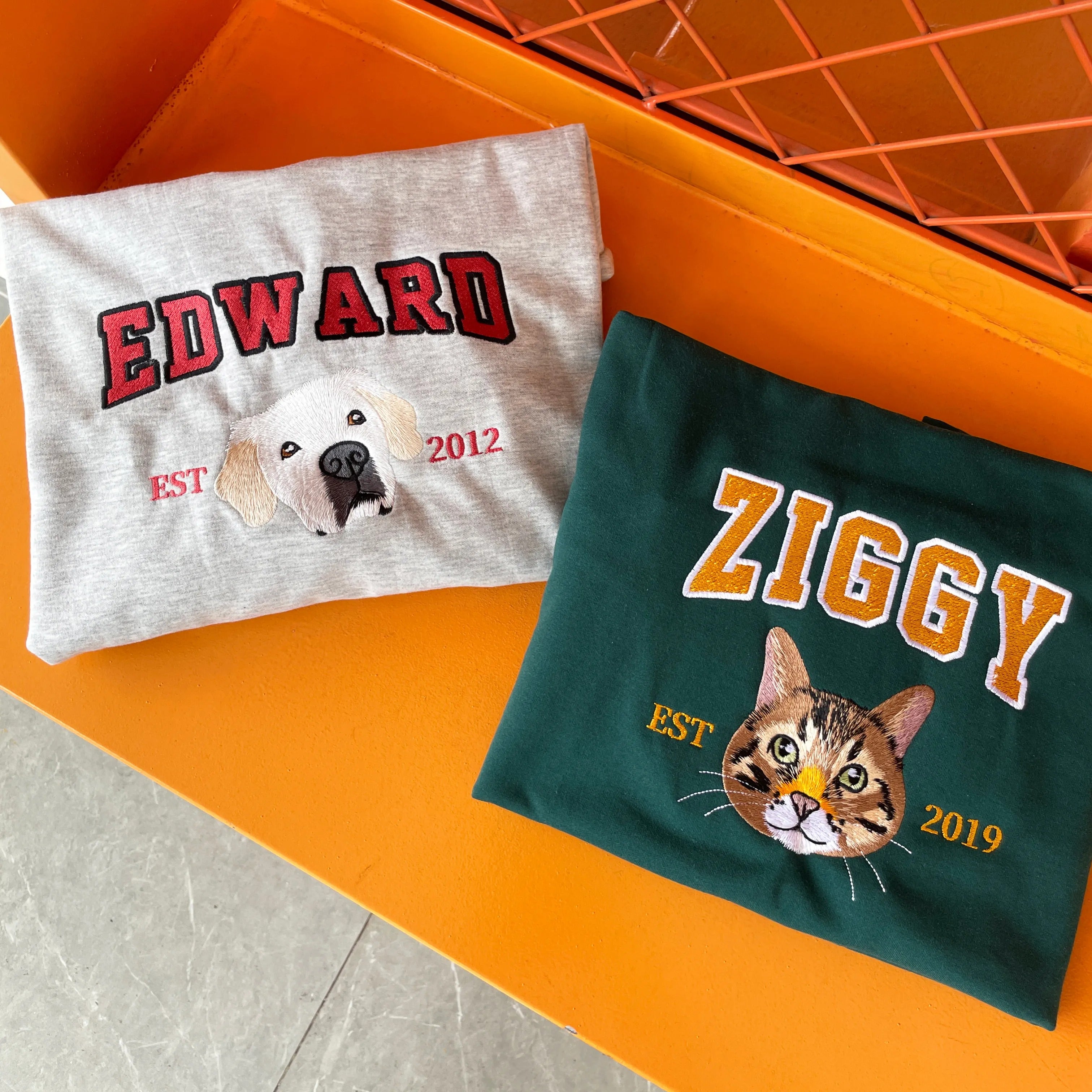 Custom Embroidered Hoodies/Sweatshirts With Pet Portraits