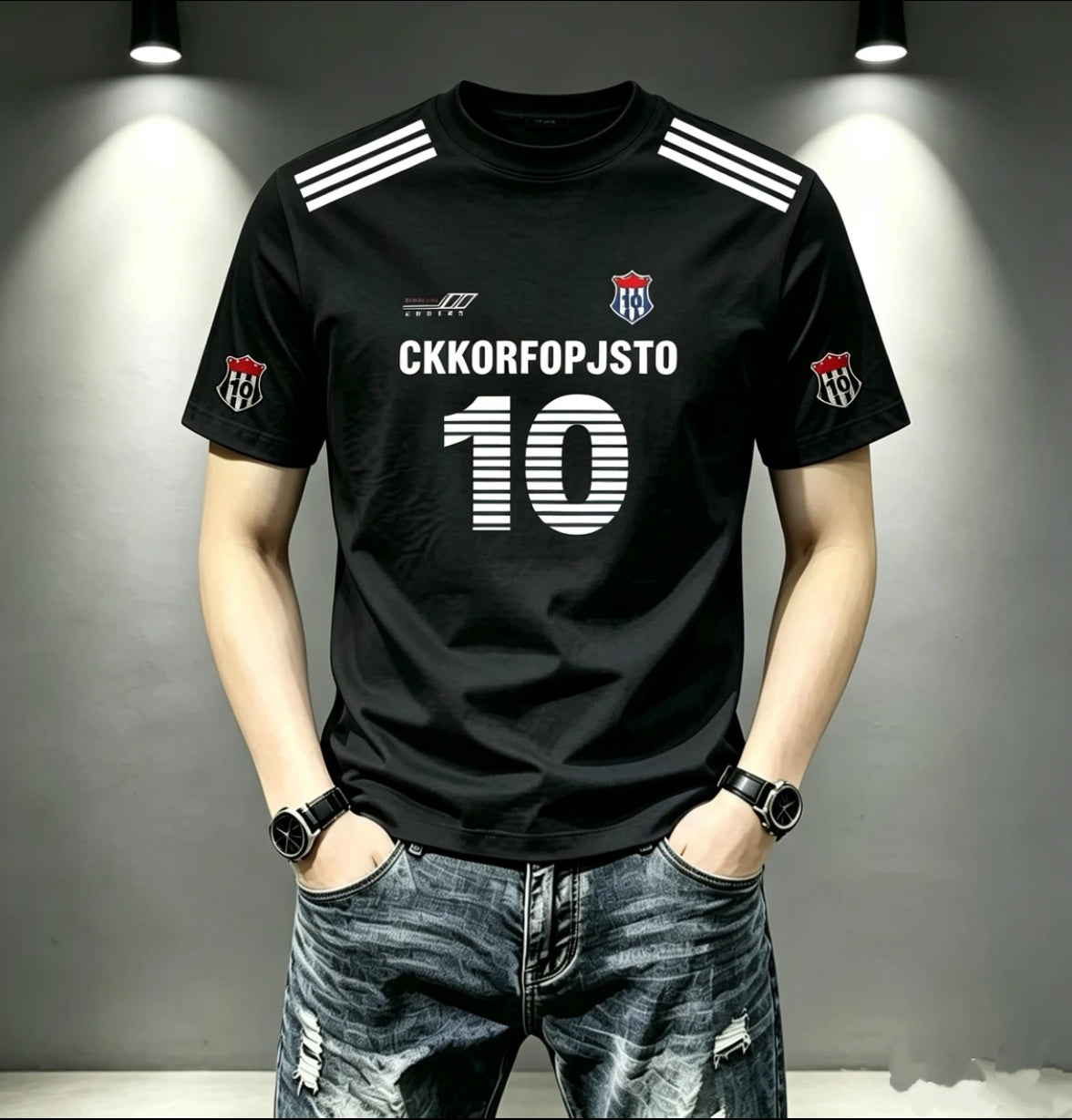 World Cup Soccer Print Round-Neck Short-Sleeve T-Shirt: Trendy and Versatile