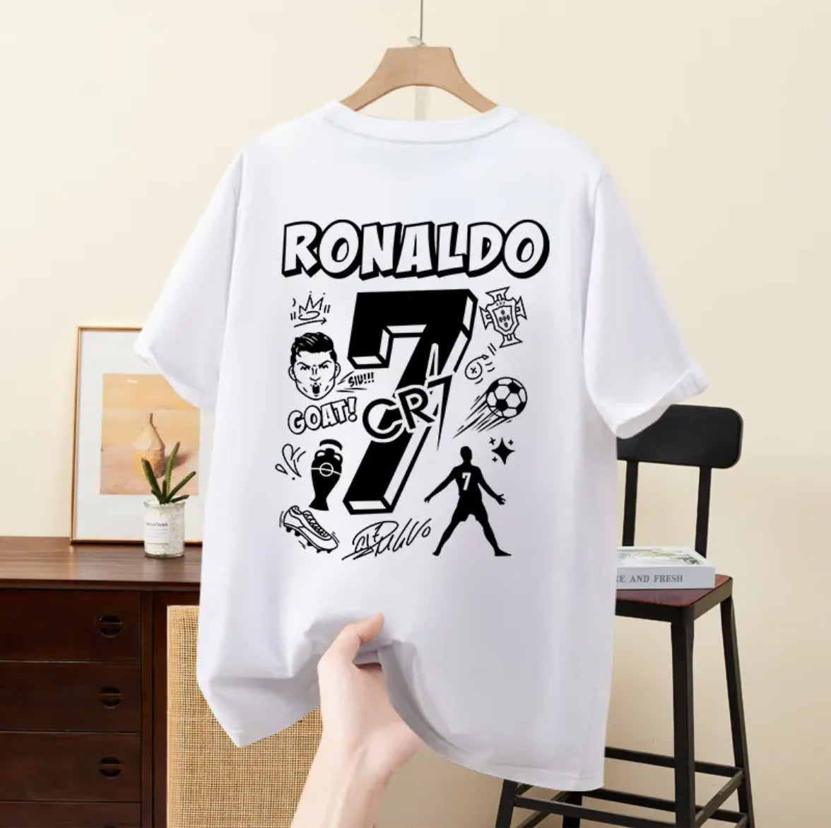 Cristiano Ronaldo Portugal No. 7 100% Cotton T-Shirt
