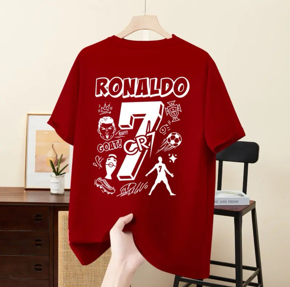 Cristiano Ronaldo Portugal No. 7 100% Cotton T-Shirt