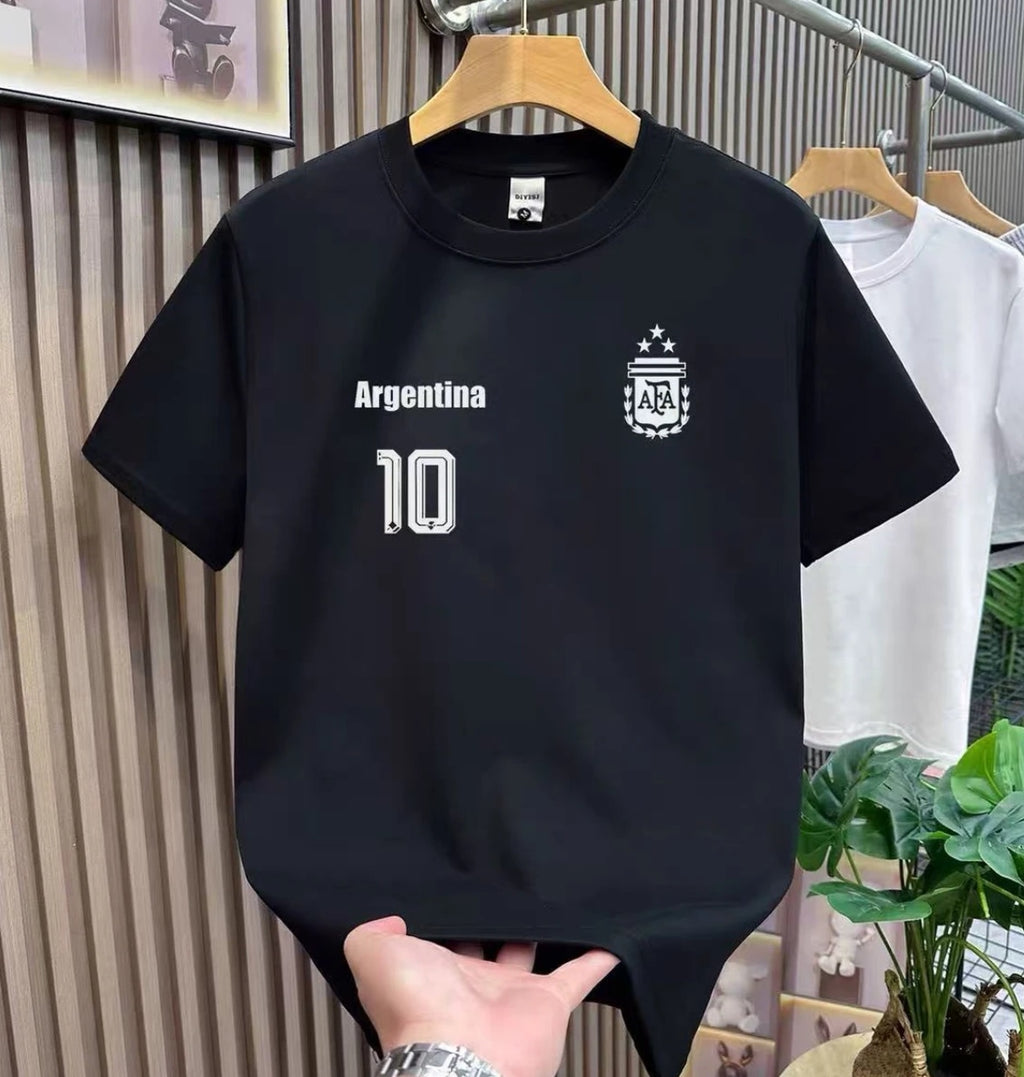 Messi No. 10 Print Simple Cotton T-Shirt