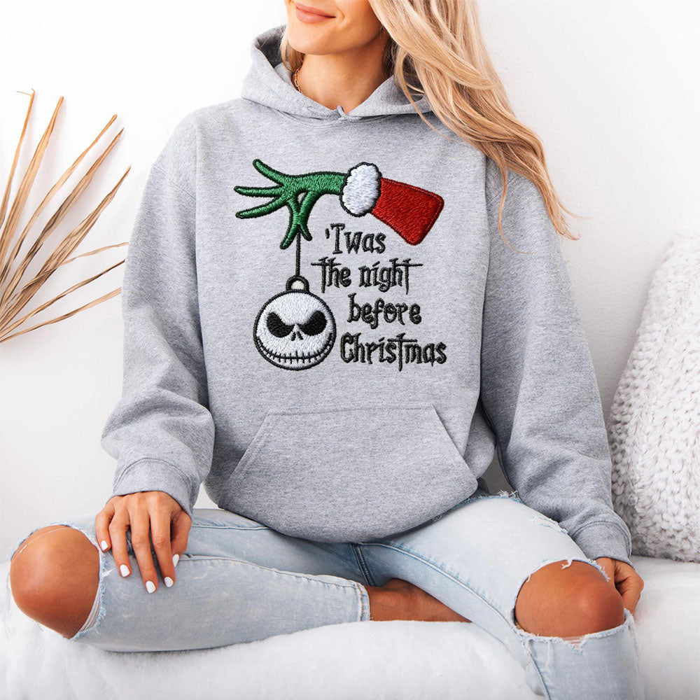 Christmas themed shirt,Christmas Embroidered Shirt,"IT Was The night before Chritsmas" shirt.