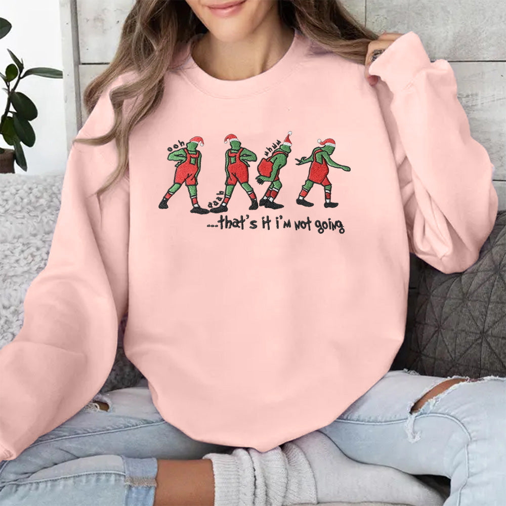 Christmas themed shirt,Christmas Embroidered Shirt,Fun Christmas gift, exquisite Grinch embroidered shirt, a great gift for a family atmosphere.