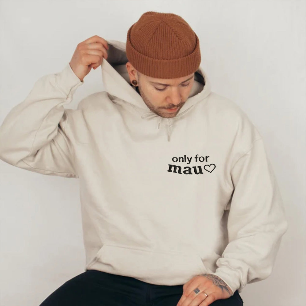 Embroidered "only for mau♡" Sweatshirt ,Custom your  gf's name shirt