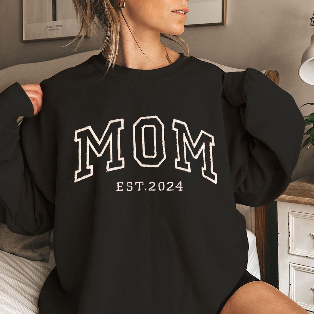 Custom Embroidered Sweatshirt with your child's name and heart on the sleeve as a Parents' Memorial Day