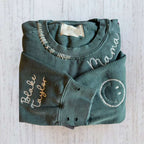 Vintage Custom Crew- Personalized Embroidered Hand Distressed Crew Neck Sweatshirt