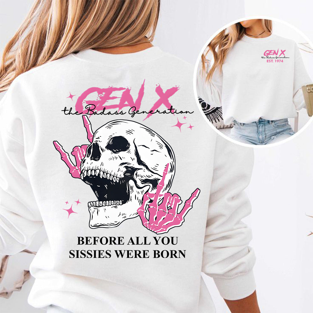 Double-Sided Generation X Custom Year Badass Generation T-shirt, Custom Year Of Birth Shirt, Generation X T Shirt