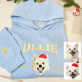 Custom Christmas Embroidered Hoodie/Sweatshirt With Pet Portrait