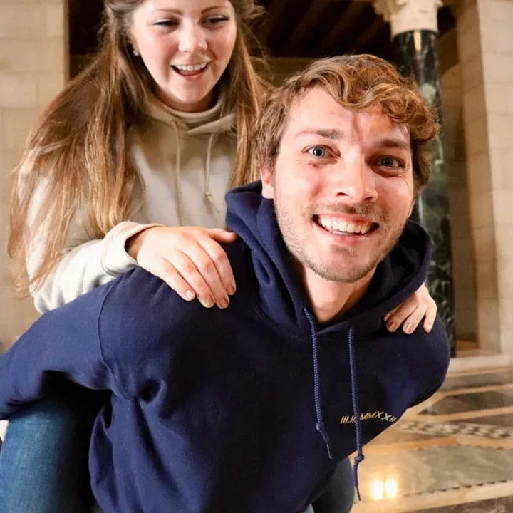 Cutest  Custom Embroidered Roman Numeral Date Couple's Sweatshirt