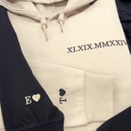 Cutest Custom Embroidered Roman Numeral Date Couple's Sweatshirt