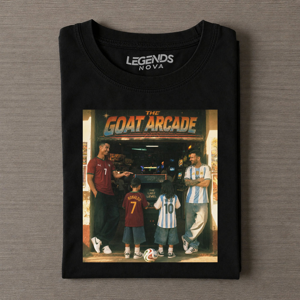 Messi & Ronaldo Watch The Next Generation GOAT Arcade Vintage T-Shirt