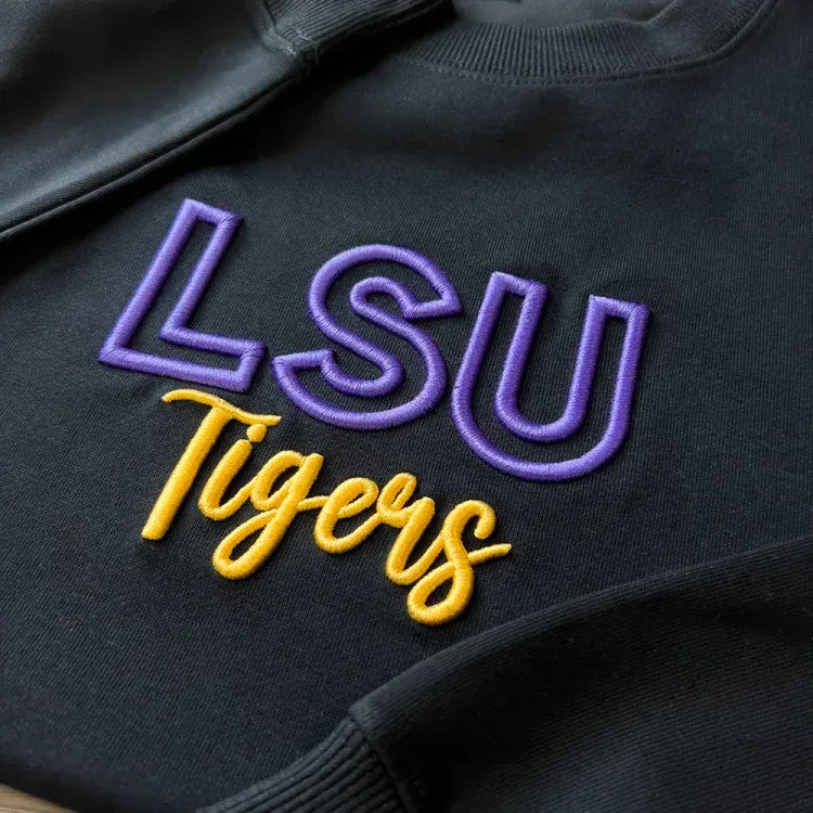 Custom 3D PUFF Embroidery College Team Sweatshirt