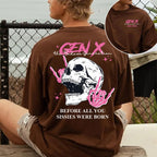 Double-Sided Generation X Custom Year Badass Generation T-shirt, Custom Year Of Birth Shirt, Generation X T Shirt