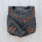 Vintage Custom Crew- Personalized Embroidered Hand Distressed Crew Neck Sweatshirt