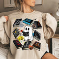 Cute Ghost Reading Books Halloween Graphic Tee
