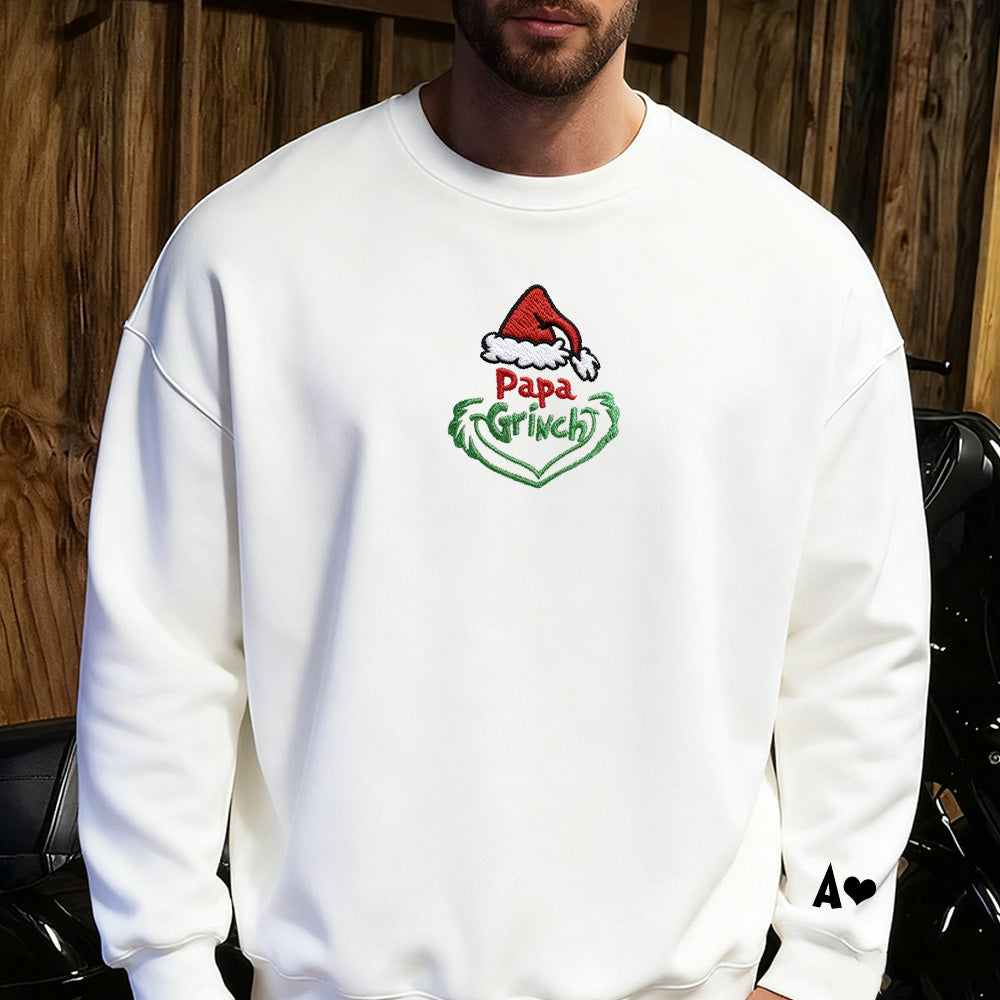 Christmas themed shirt,Christmas Embroidered Shirt,Customizable name Christmas Grinch shirt.