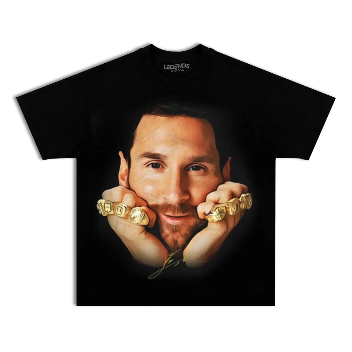 Lionel Messi 8 Ballon d’Or Gold Rings GOAT T-Shirt