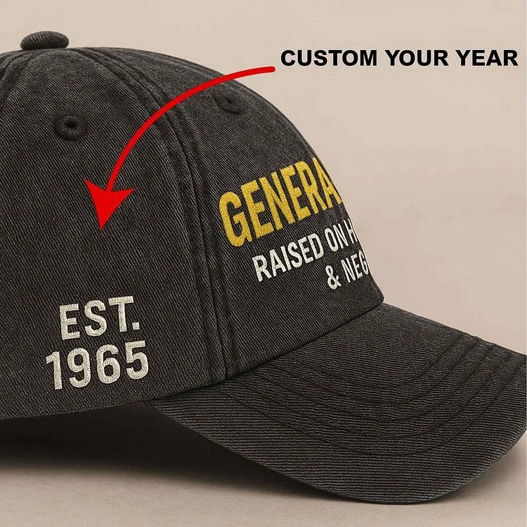 Custom Generation X Hat, Gen X Cap,"GenerationX Raised On Hose Water And Neglect" GEN X Cap.