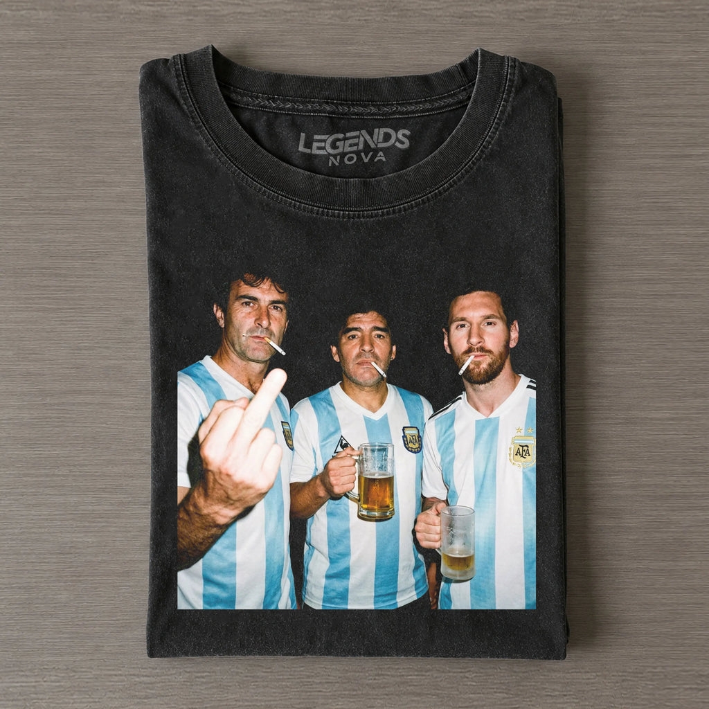Mario Kempes & Diego Maradona & Lionel Messi Argentina Legends T-shirt