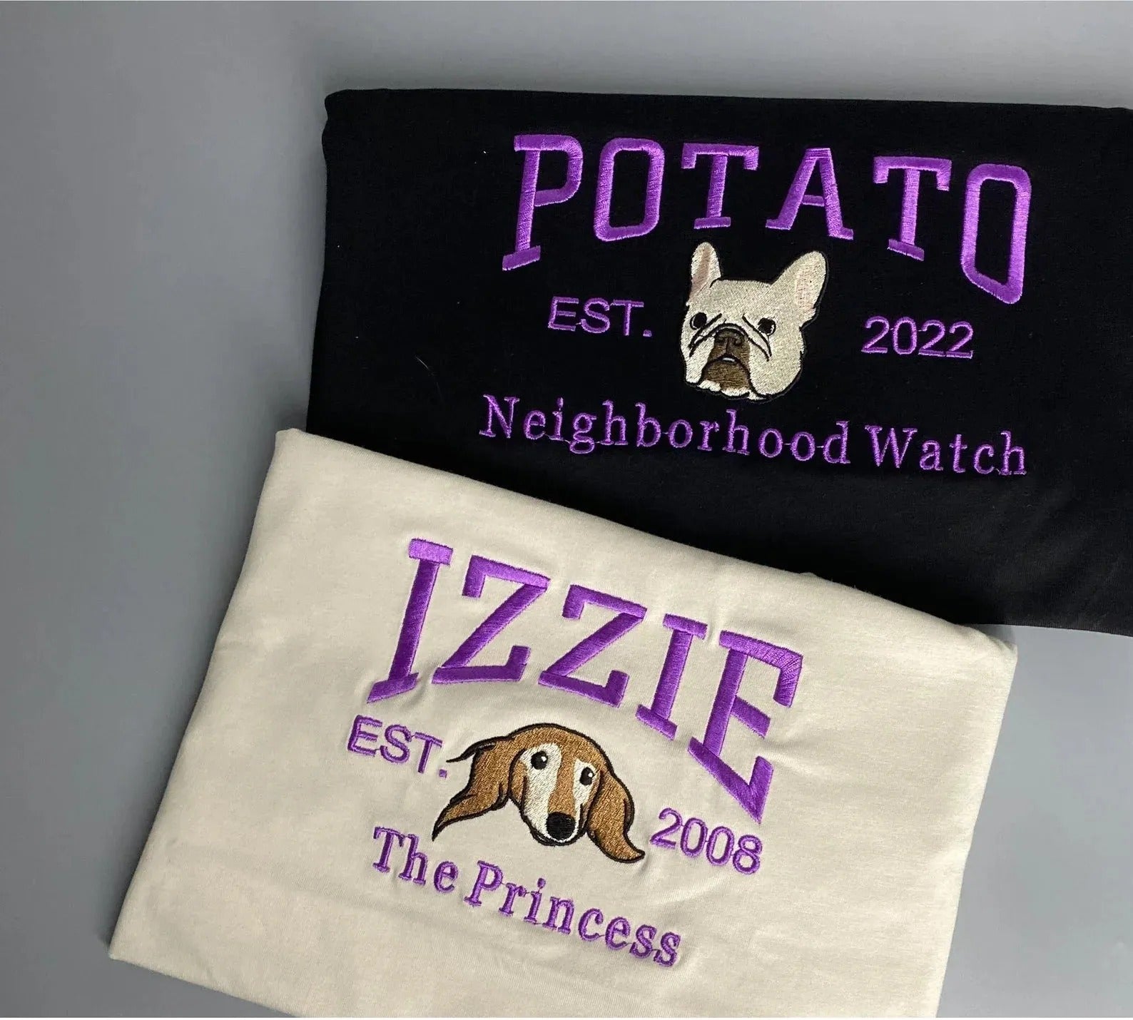 Custom Embroidered Hoodies/Sweatshirts With Pet Portraits