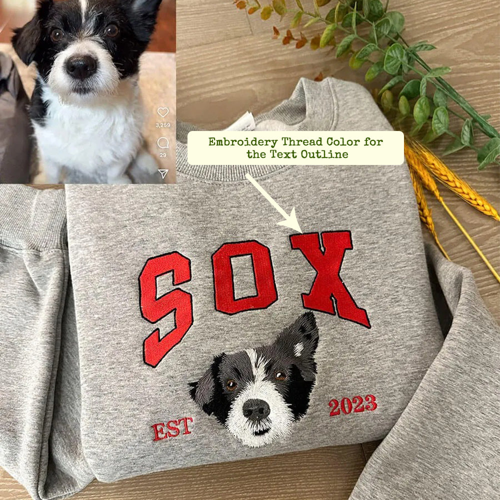Personalized Pet Portrait Embroidered Sweatshirts