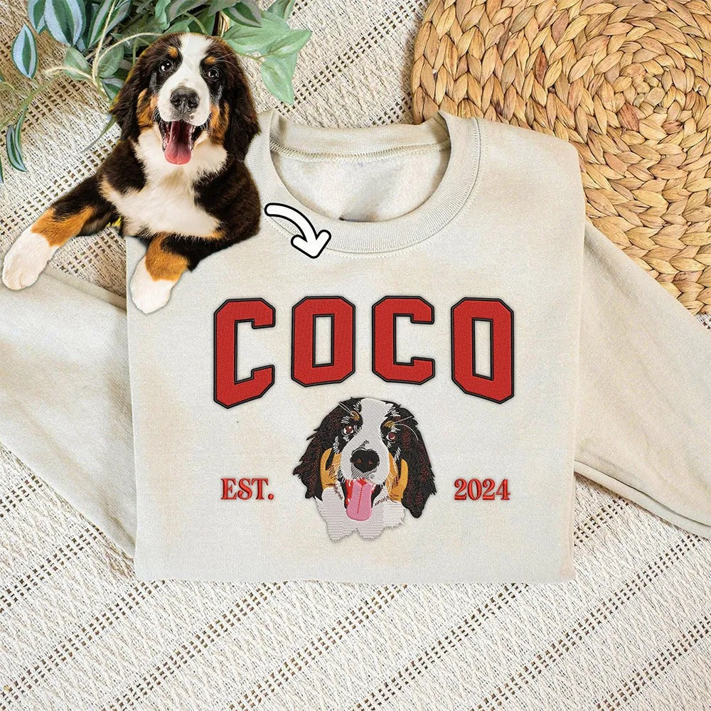 Custom Embroidered Hoodies/Sweatshirts With Pet Portraits