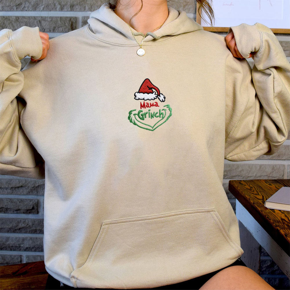 Christmas themed shirt,Christmas Embroidered Shirt,Customizable name Christmas Grinch shirt.