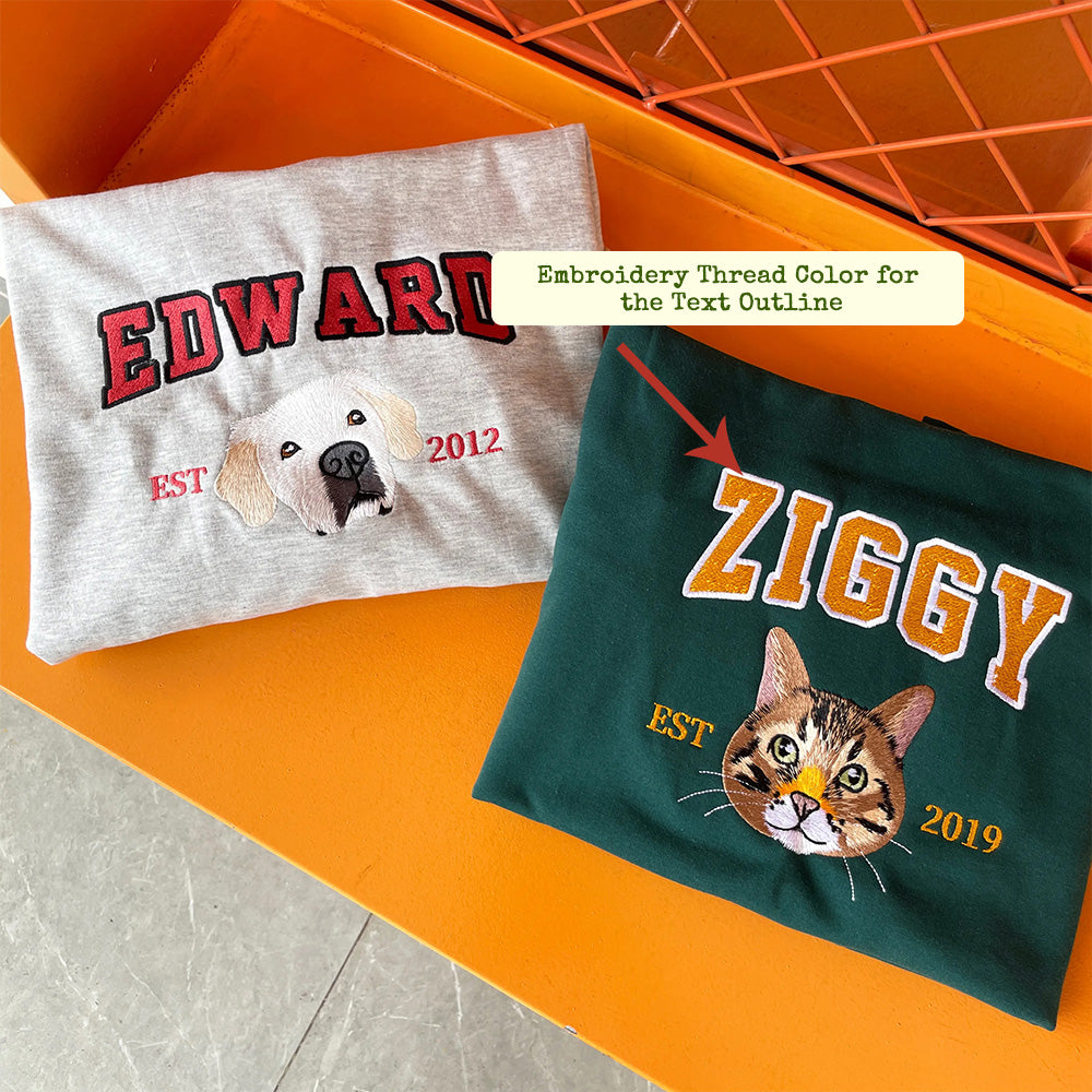 Custom Embroidered Hoodies/Sweatshirts With Pet Portraits