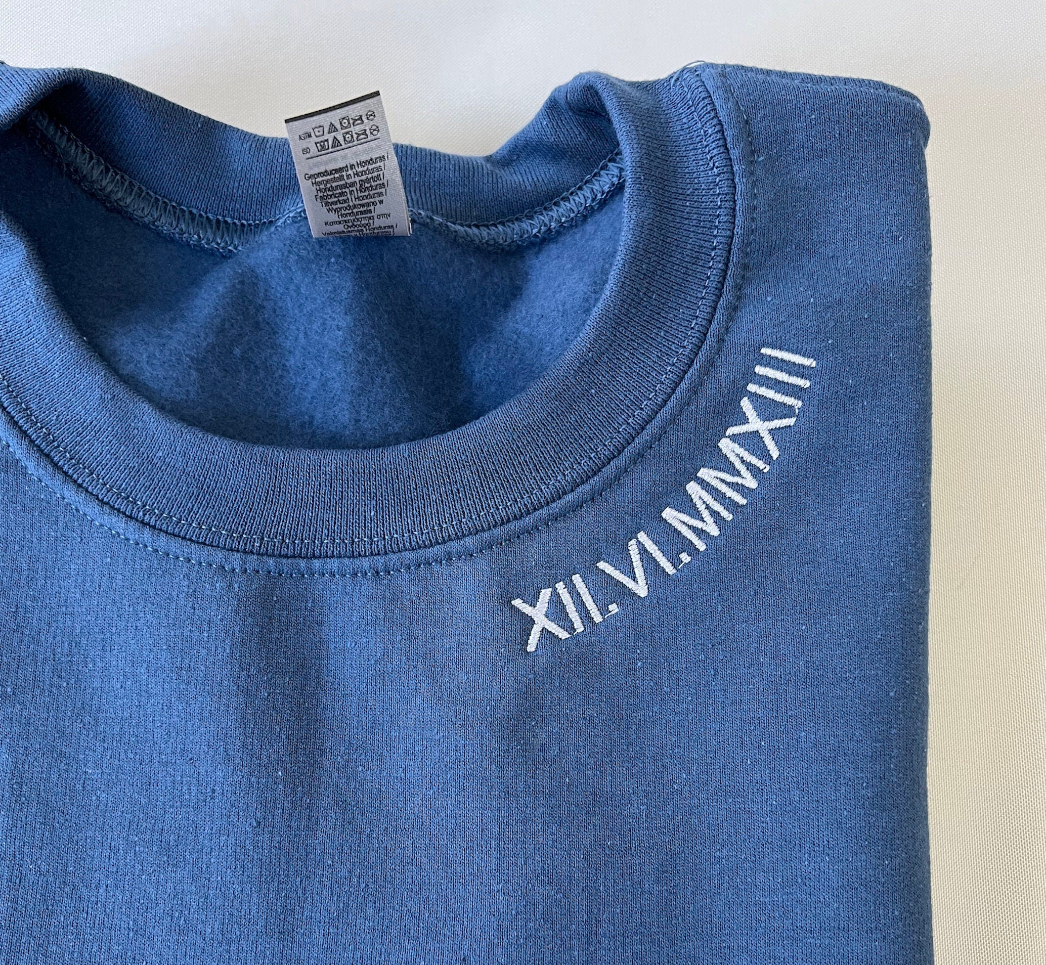 Custom Roman Numeral Embroidered Matching Sweatshirt, Personalized Couples Gifts
