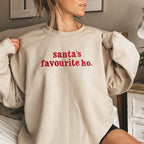 Christmas themed shirt,Christmas Embroidered Shirt, "santa's favourite ho."shirt.