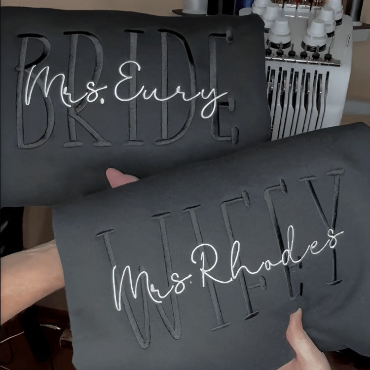 Personalized Embroidered Wifey Sweatshirt