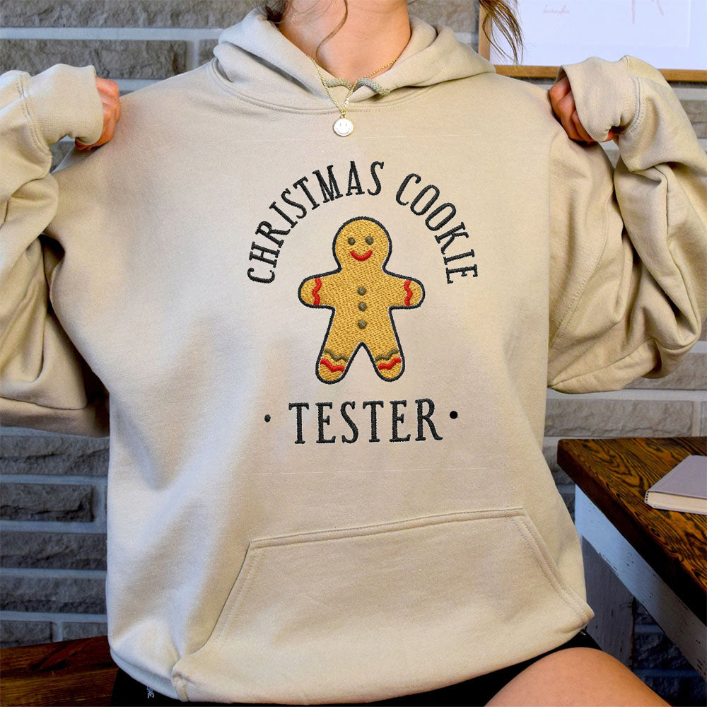 Christmas themed shirt,Christmas Embroidered Shirt,Personalized Couples Gifts,Gingerbread man cute shirt.