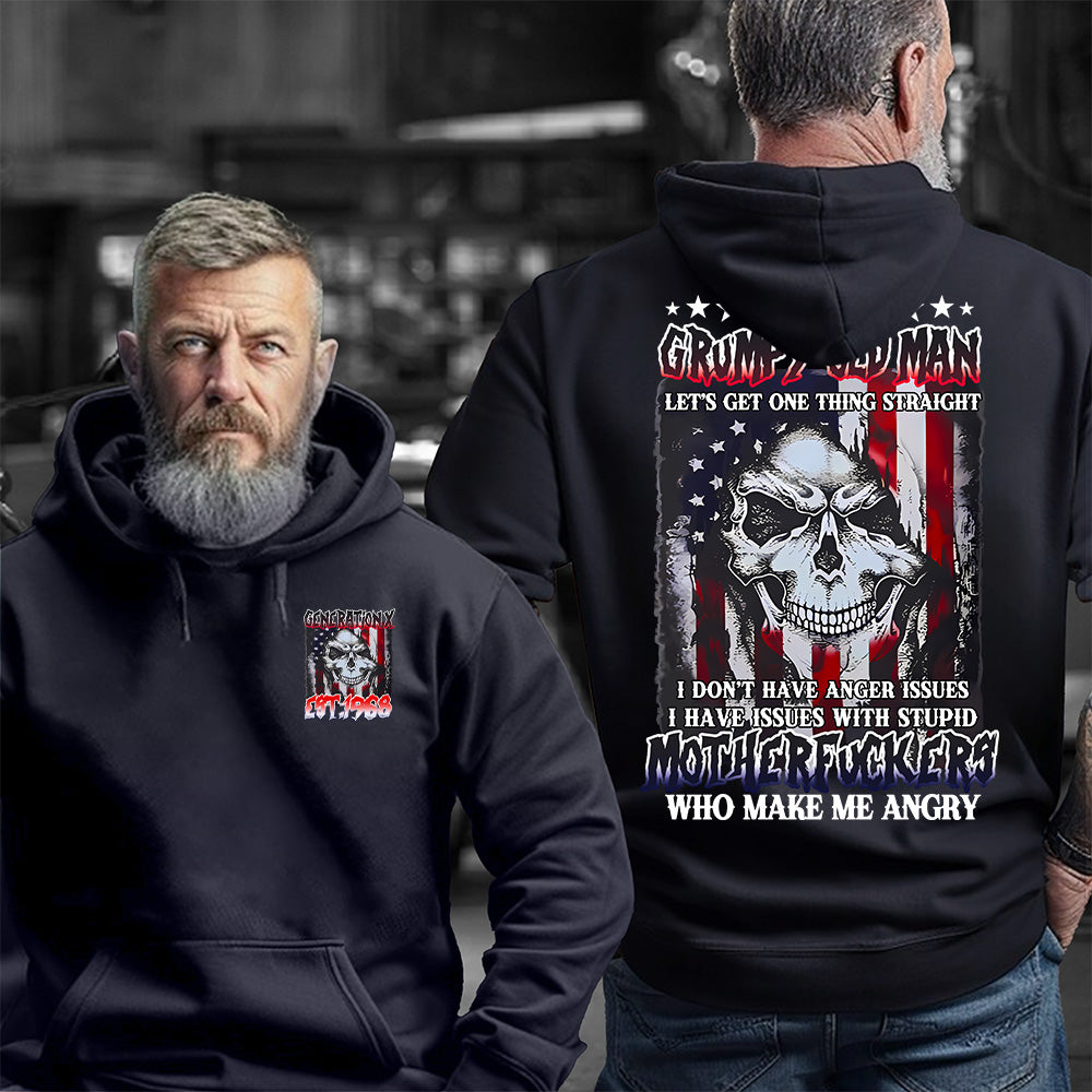 "I AM GRUMPY OLD MAN LET'S GET ONE THING STRAIGHT " shirt. Customize Gen X Shirt.