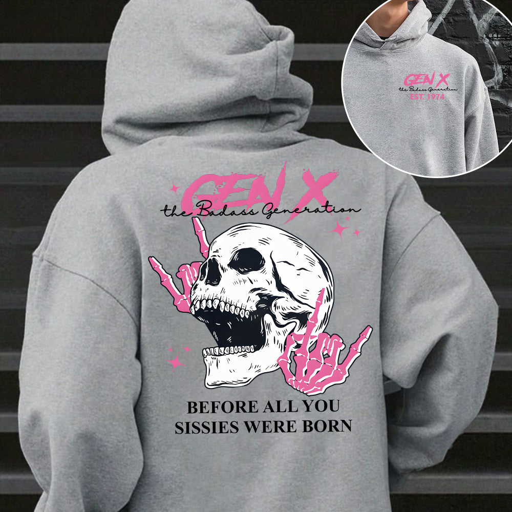 Double-Sided Generation X Custom Year Badass Generation T-shirt, Custom Year Of Birth Shirt, Generation X T Shirt