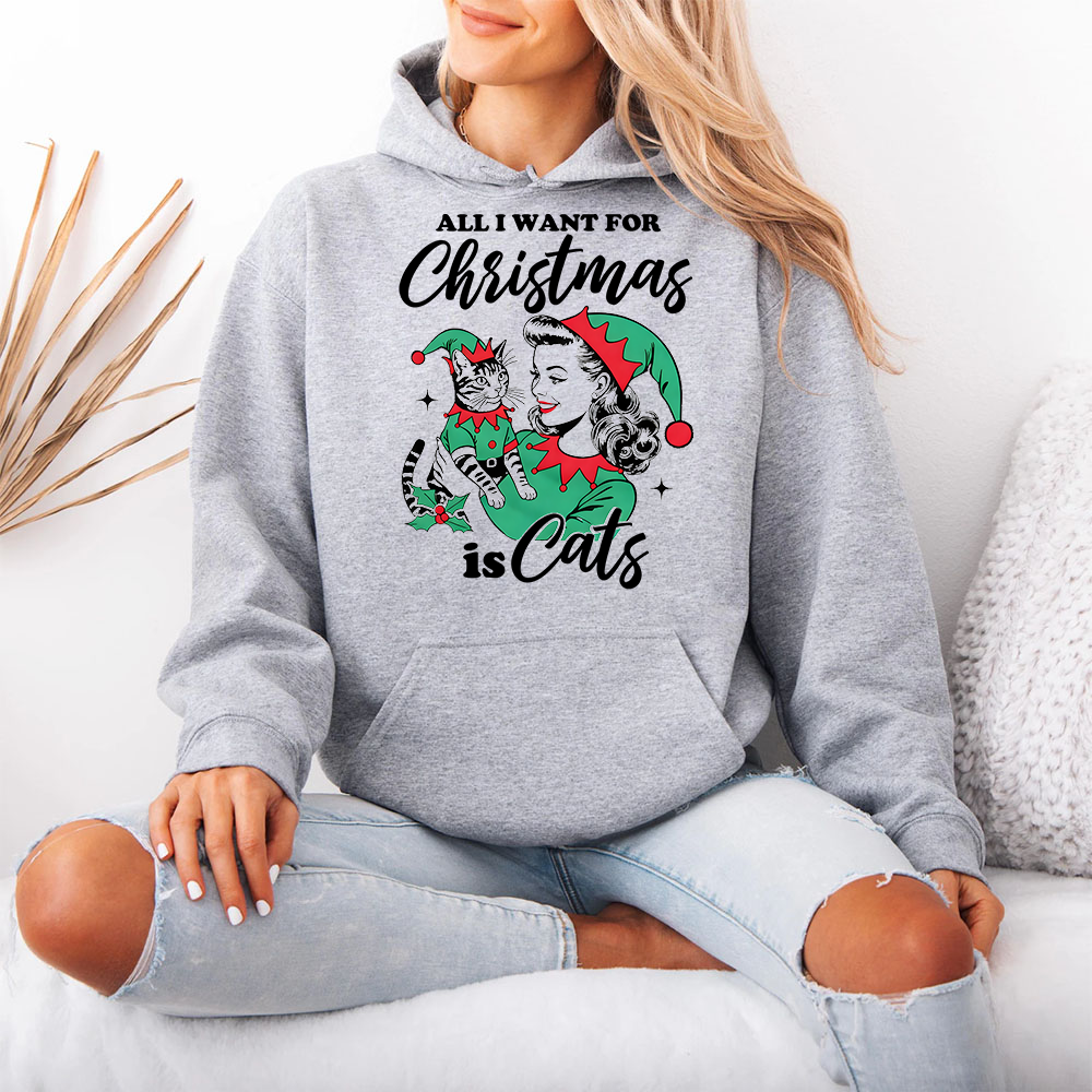 Christmas themed shirt,Christmas printed shirt, All I Want For Christmas Is Cats/Dogs Sweatshirt.