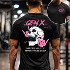 Double-Sided Generation X Custom Year Badass Generation T-shirt, Custom Year Of Birth Shirt, Generation X T Shirt