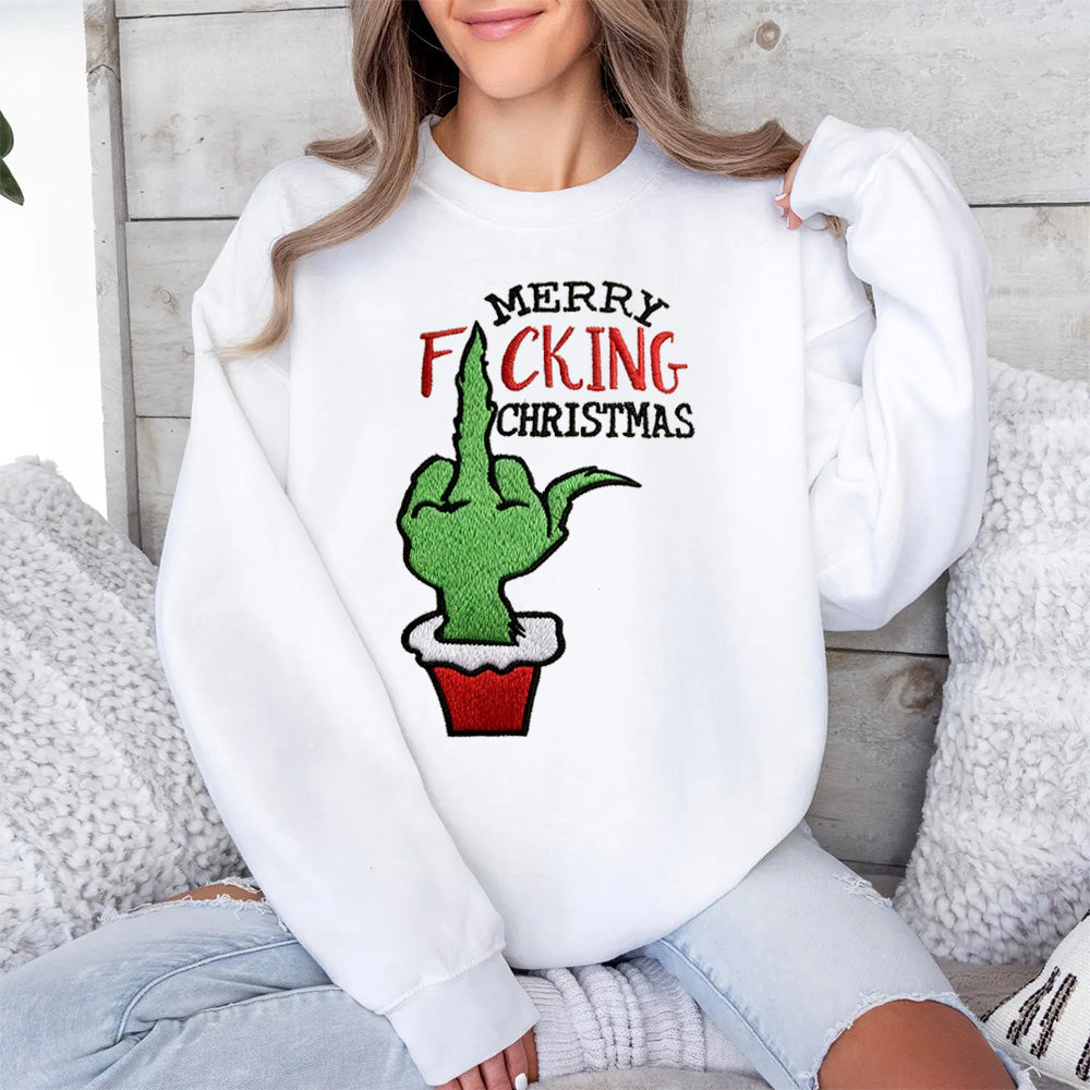 Merry fcking christmas grinch sweater