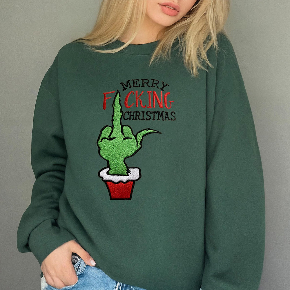 Merry fcking christmas grinch sweater