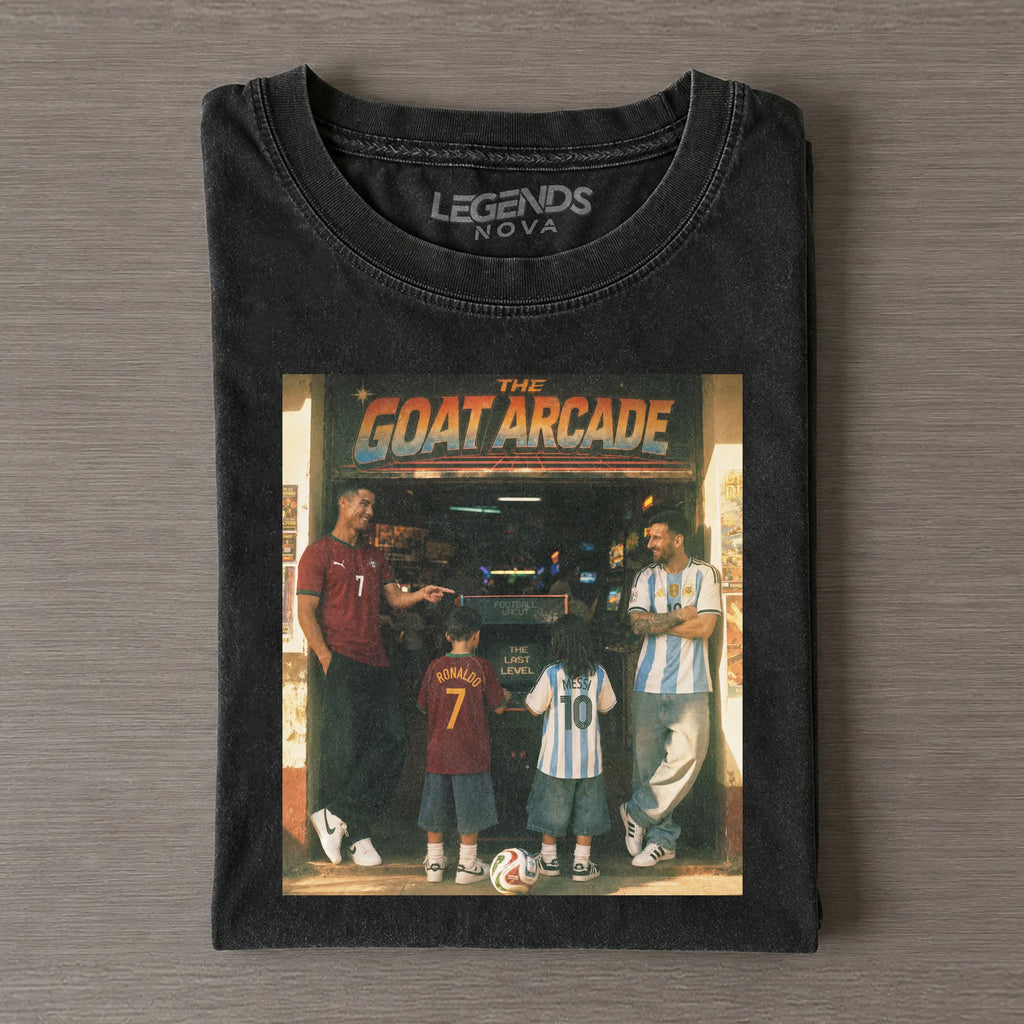 Messi & Ronaldo Watch The Next Generation GOAT Arcade Vintage T-Shirt