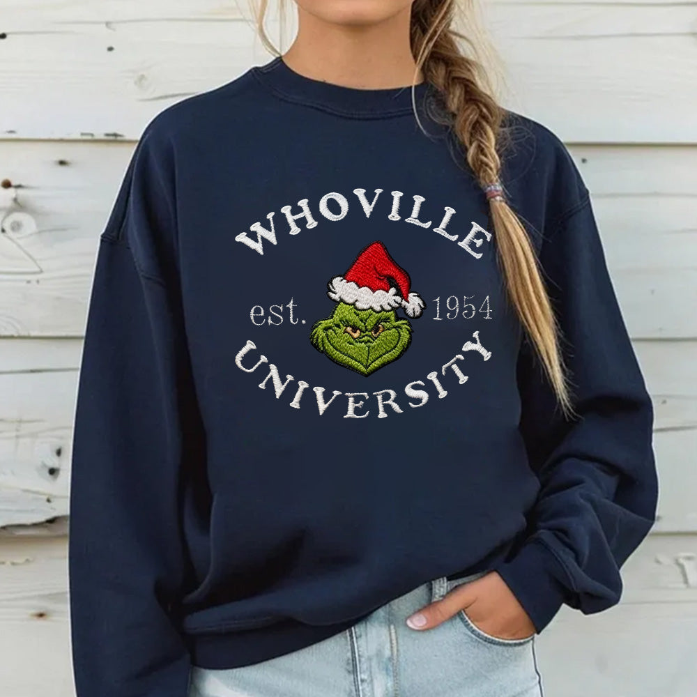 Christmas themed shirt,Christmas Embroidered Shirt, Whoville University Alumni — Class of 1954! 💚
