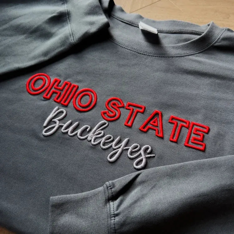 Custom 3D PUFF Embroidery College Team Sweatshirt