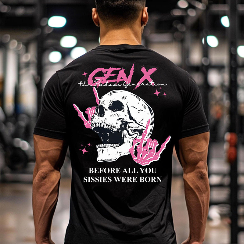 Double-Sided Generation X Custom Year Badass Generation T-shirt, Custom Year Of Birth Shirt, Generation X T Shirt