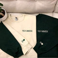 Custom Embroidered Roman Numeral Date Couple's Sweatshirt