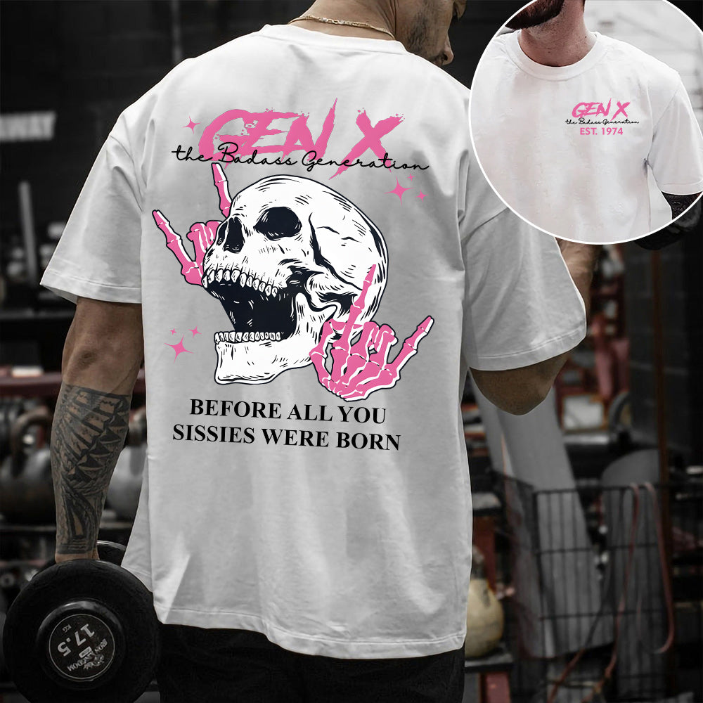 Double-Sided Generation X Custom Year Badass Generation T-shirt, Custom Year Of Birth Shirt, Generation X T Shirt