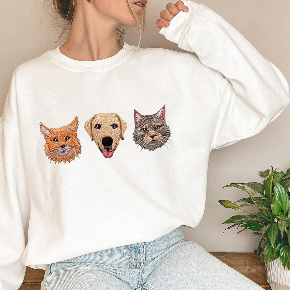 Embroidered Pet Portrait Organic Christmas Jumper